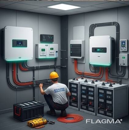 Установка інвертора сонячних панелей акомулятори