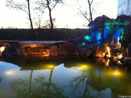 Установка подсветки для прудов, бассейнов, фонтанов