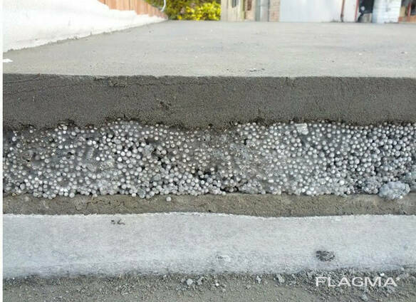 Полистиролбетон смесь, , полистиролбетон для пола , стяжка из полистиролбетона