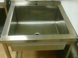 Ванна моечная 1-секционная 600х600 нержавейка на каркасе