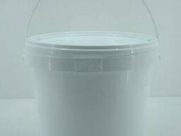 Белые пластиковые ведра для продуктов с крышкой (V= 20л. ), 15 шт/пач