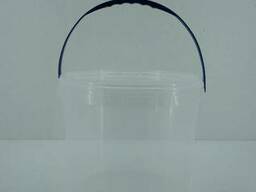 Прозрачное пластиковое ведро для продуктов с крышкой (V=10л. ), 40 шт/пач