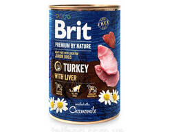 Влажный корм для собак Brit Premium by Nature 400 g для собак индюшатина с индюшиной. ..