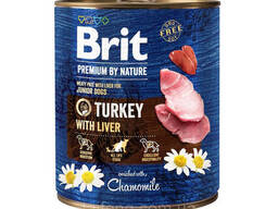 Влажный корм для собак Brit Premium by Nature 800 g индюшатина с индюшиной печенью. ..