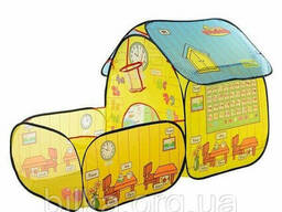 Вместительная и красивая палатка-домик M 5784-2 для девочки (Желтая) (175-96-102 см)