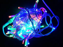 Наружная LED гирлянда Нить "String" 20 метров Мульти Цветной, 200 Ламп белый провод. ..