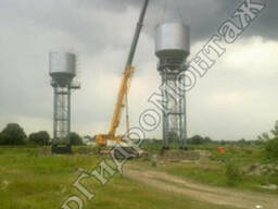 Водонапорные башни на стальных металлических опорах