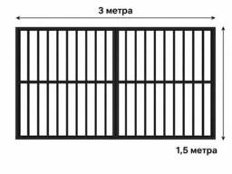 Ворота розпашні металеві 3,0х1,5 м, арт. А-101