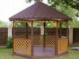 Восьмиугольная беседка из термодерева