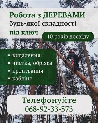 Видалення деревев. Косіння трави, Розчистка територій. Вантажоперевезення