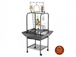 Выгул-присадка для средних и крупных птиц, черная эмаль (игрушки в комплект не входят)