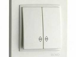 Выключатель двухклавишный проходной Mono Electric серии Despina 10А Белый