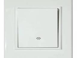 Выключатель Horoz реверсивный белый Ovivo MINA
