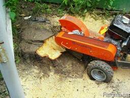 Выкорчевать пень. Уборка , корчевка пней путем измельчения