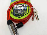 Замок велосипедный 185, 12*65 тросовый, 2 ключа. Цвет: красный - фото 3