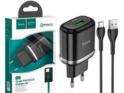 Зарядное устройство комплект-провод и вилка Hoco N3 Micro 1USB 3A micro-USB black