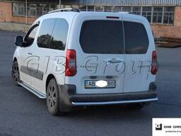 Защита заднего бампера (одинарная нержавеющая труба - одинарный ус) Peugeot Partner (08+)