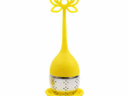Заварник ситечко для заваривания для чая силиконовый в виде цветка лотоса Желтый