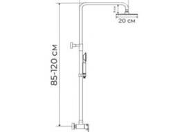 Душевая колонна со смесителем для душ. кабины (нерж. сталь) Mixxus SUS-003-J (SS0020)
