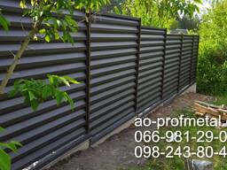 Паркан жалюзі металеві з профнастилу.