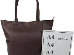 Женская кожаная сумка на двух ручках Borsacomoda, Украина темно-коричневая