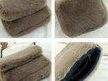 Женская меховая классическая сумочка клатч на цепочке черная - фото 2
