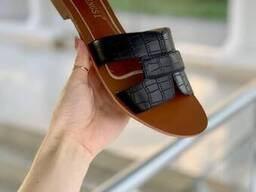 Женские Шлепки Hermes Черные