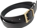 Женский кожаный ремень черный с золотистой пряжкой Skipper - фото 3