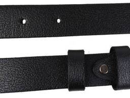 Женский кожаный ремень Skipper черный с золотистой пряжкой