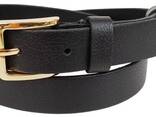 Женский кожаный ремень Skipper черный с золотистой пряжкой - фото 1