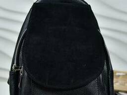 Жіночий шкіряний рюкзак Vera Pelle Mod.0039, Чорний