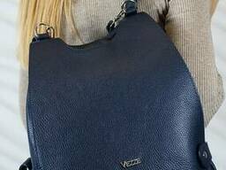 Жіночий шкіряний рюкзак Vezze Vera Pelle Mod.1773, Темно-синій