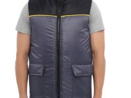 Жилет на флісі сірого кольору з чорним, арт.07659