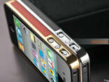 Золотистый чехол OYO Gold кожа PU с велюром для iPhone 4 4 - фото 1