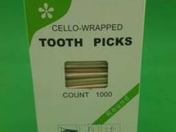 Зубочистка с запахом минтола в индивидуальной целлофановой упаковке (1000 шт) (1 пач)